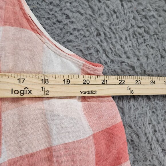 Cafe Marrakesh Top Womens Medium Pink Plaid Sleeveless Button Up Tank - Picture 3 of 8